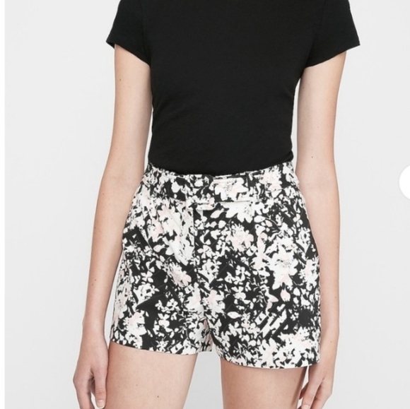 Express High Waist Black and Pink Shorts - Picture 1 of 12